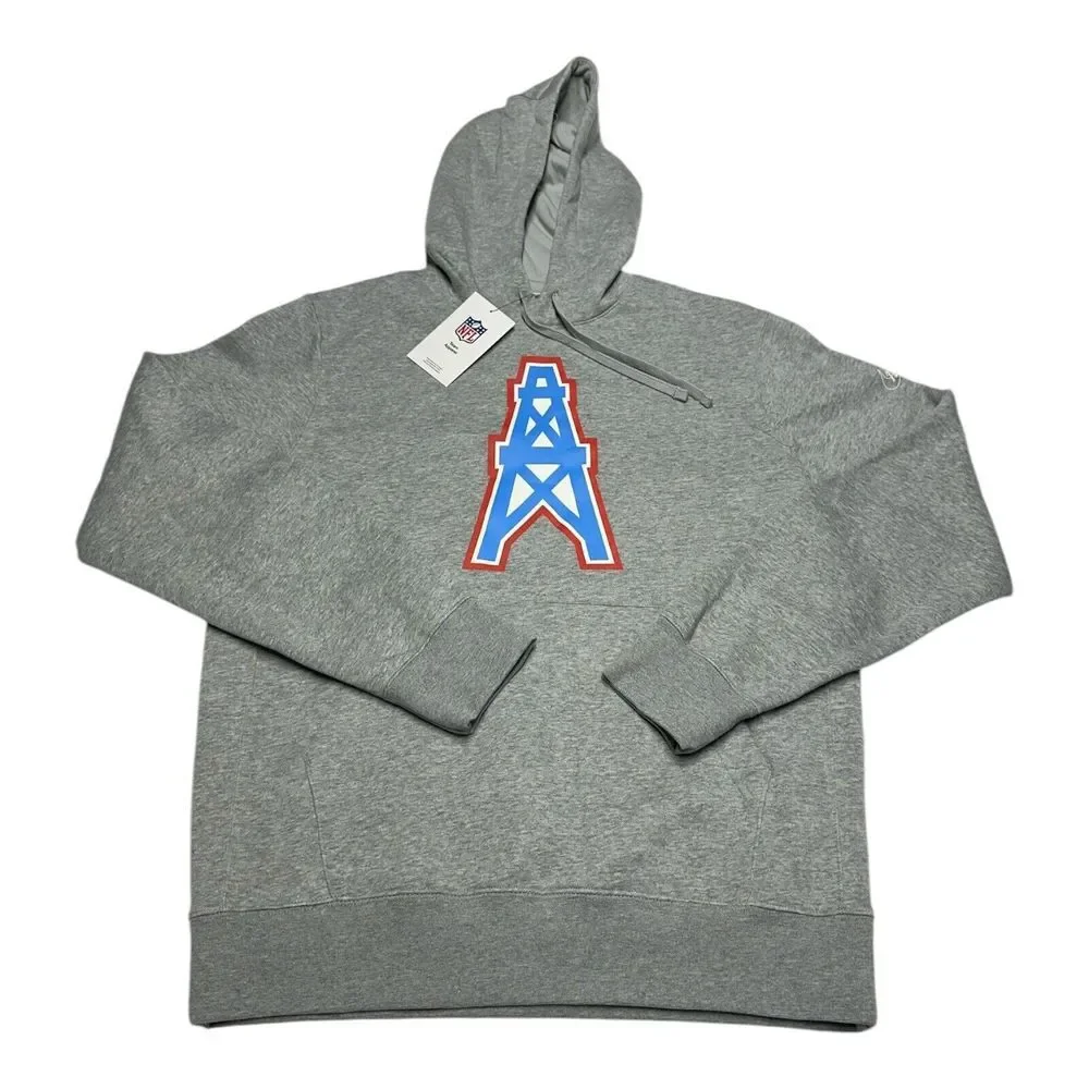 Nike Houston Oilers Hoodie Men's Size M Gray Rewind Club Fleece Tennessee Titans